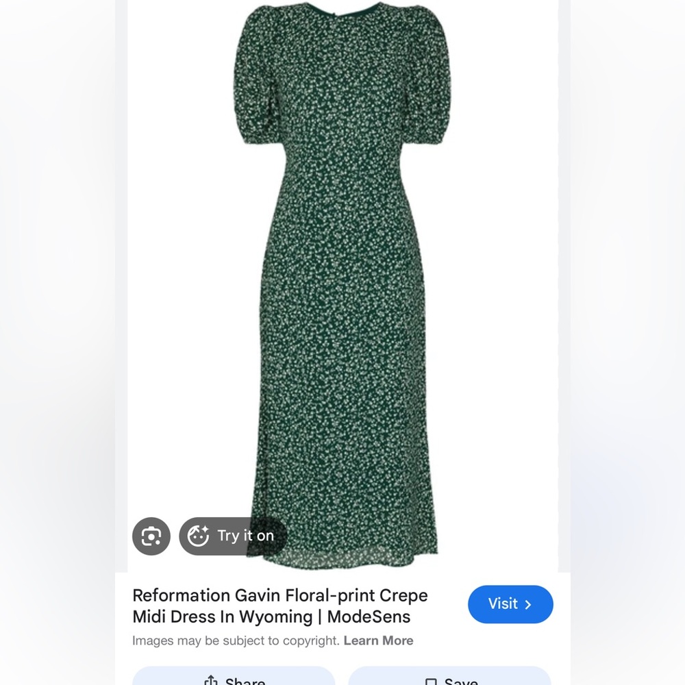Reformation Gavin Dress - Wyoming size 8 - Picture 2 of 9